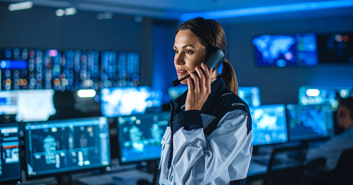 photo of a non-emergency operator talking on the telephone